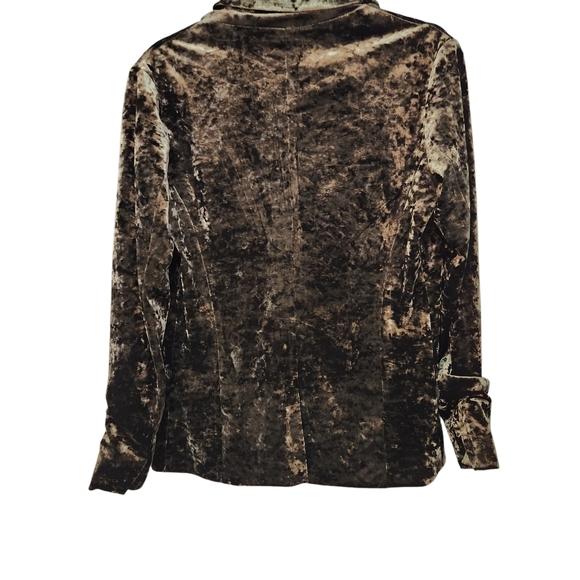 SANCTUARY by ANTHROPOLOGIE Green Blazer with Velvet Texture & Floral  SZ Small - Picture 3 of 16